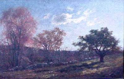 Charles Furneaux Landscape with a Stone Wall, oil painting of Melrose, Massachusetts by Charles Furneaux oil painting picture